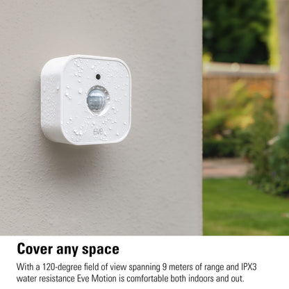Eve Motion (Matter) - Smart motion and light sensor, activation of devices, secure smart home, Matter & Thread, works with Apple HomeKit, Alexa, Google Home, SmartThings, requires Thread Border Router