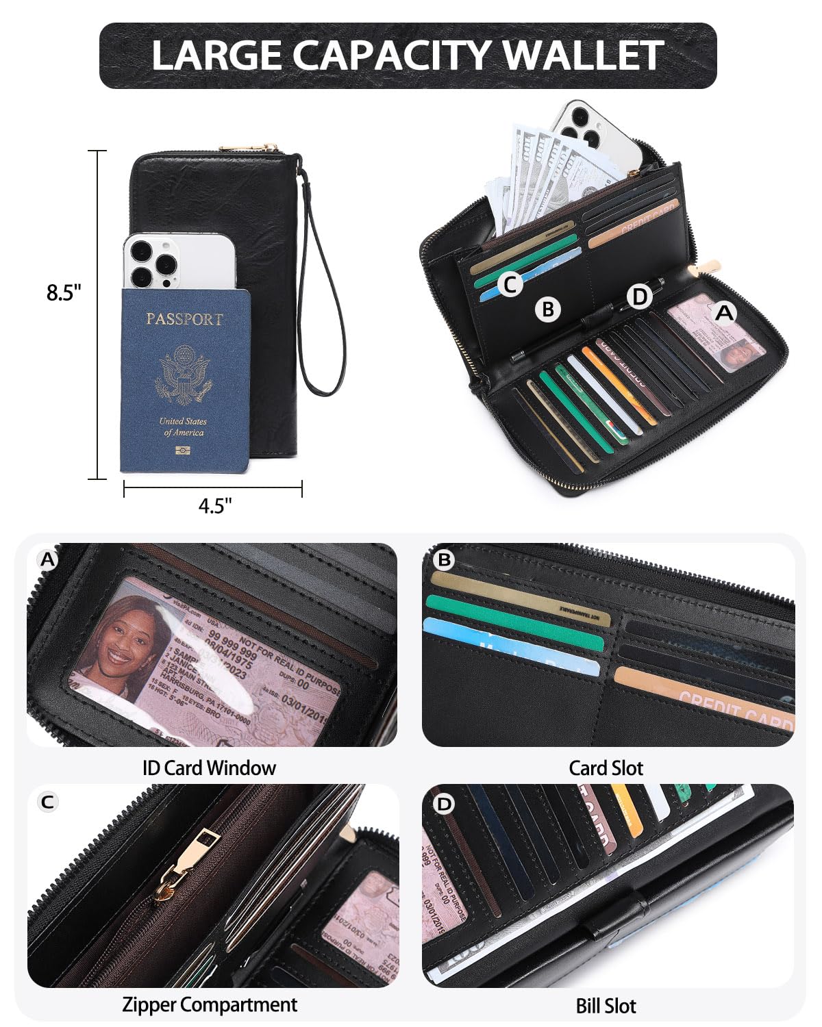 Purses for Women 3PCS, Crossbody Bags Set Large Leather Purse Shoulder Handbags with Wallet Adjustable Straps for Ladies Tote