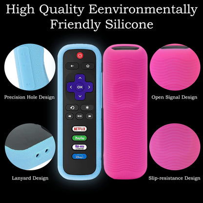 Silicone Protective Controller Cover fits for Roku TV Voice Remote | Element Roku | Westinghouse Roku TV Controller Cover,Glow in The Dark