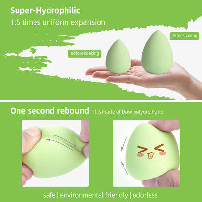COSTICA Makeup Sponge Set Blender, Beauty Sponge Makeup Blender Flawless for Liquid - Multi Colored 4 pcs Rose Series