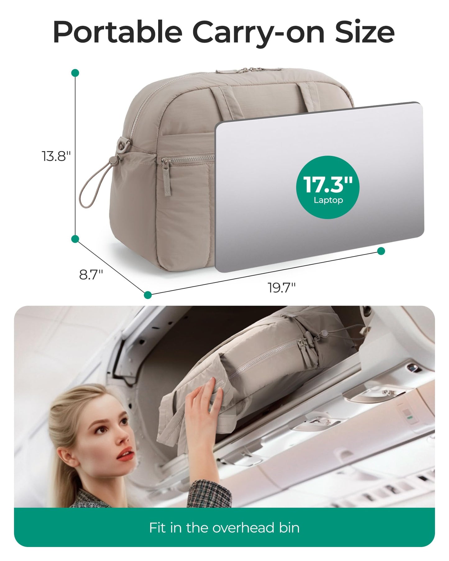 BAGSMART Gym Bag for Women, Duffle Bag for Travel with Wet Pocket, Lightweight Carry on Weekender Duffel, Water Resistant