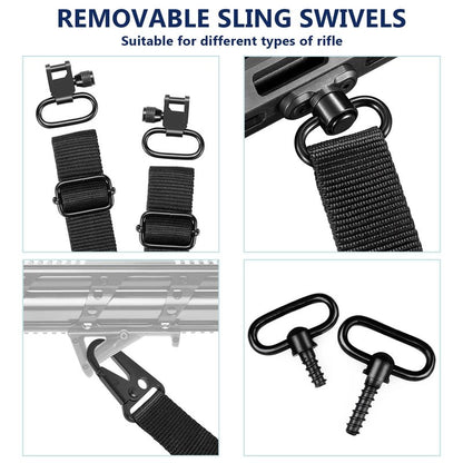 EZshoot Sling with Swivels, Comfortable Neoprene Padded, Length Adjustable Sling for Outdoors Black