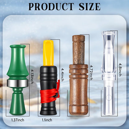 WinnerWhy 4 Pieces Duck Calls for Hunting Mallard Realistic Sounding Duck Call Decoys Whistle Game Outdoor Voice Loud Sound Call Hunting(Classic)