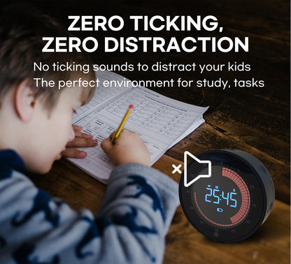 CREAVIVA Visual Digital Timer - 60 Min Countdown & Count Up, Large LED Screen with Red Visual Disc, Magnetic Silent Timer for Kids, Seniors, Classroom, Kitchen Cooking, ADHD & Autism Productivity Tool