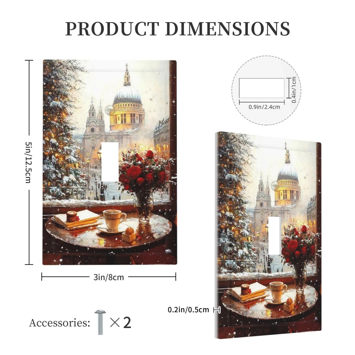 Decorative Art Light Switch Covers Christmas St Paul's Snowy Café Single Toggle Wall Plate Decorative Switchcover Electrical