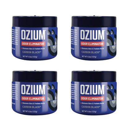 Ozium Odor Eliminating Gel - 4.5oz Air Freshener Alternative for Smoke, Pets, and Musty Odors - Long Lasting Odor Remover for Cars, Homes, Closets and Small Spaces - Carbon Black