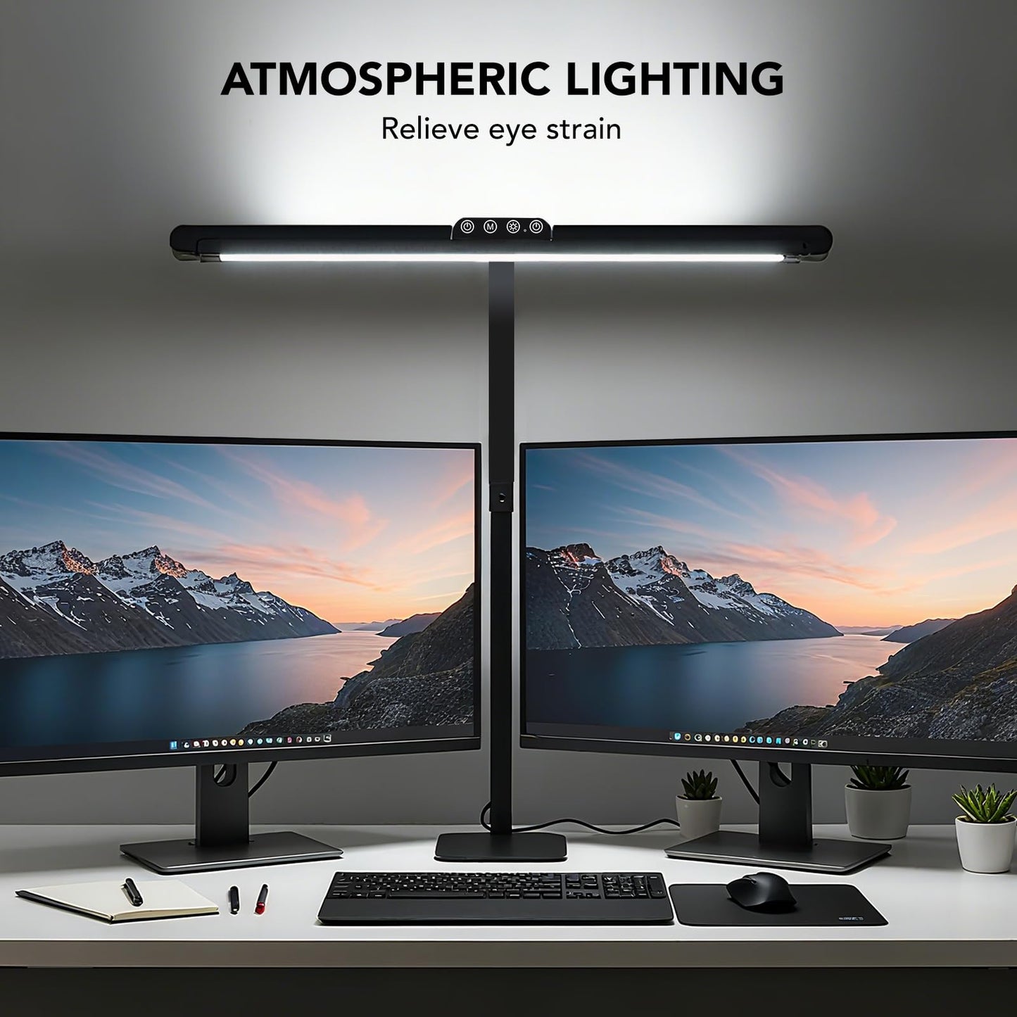 Galnolt LED Desk Lamp for Home Office with Base, 28.2" Adjustable Gooseneck Swing Arm Ultra Bright Desk Light, Dimmable Architect Table lamp for Desktop Computer Light, Reading, Study, Workbench