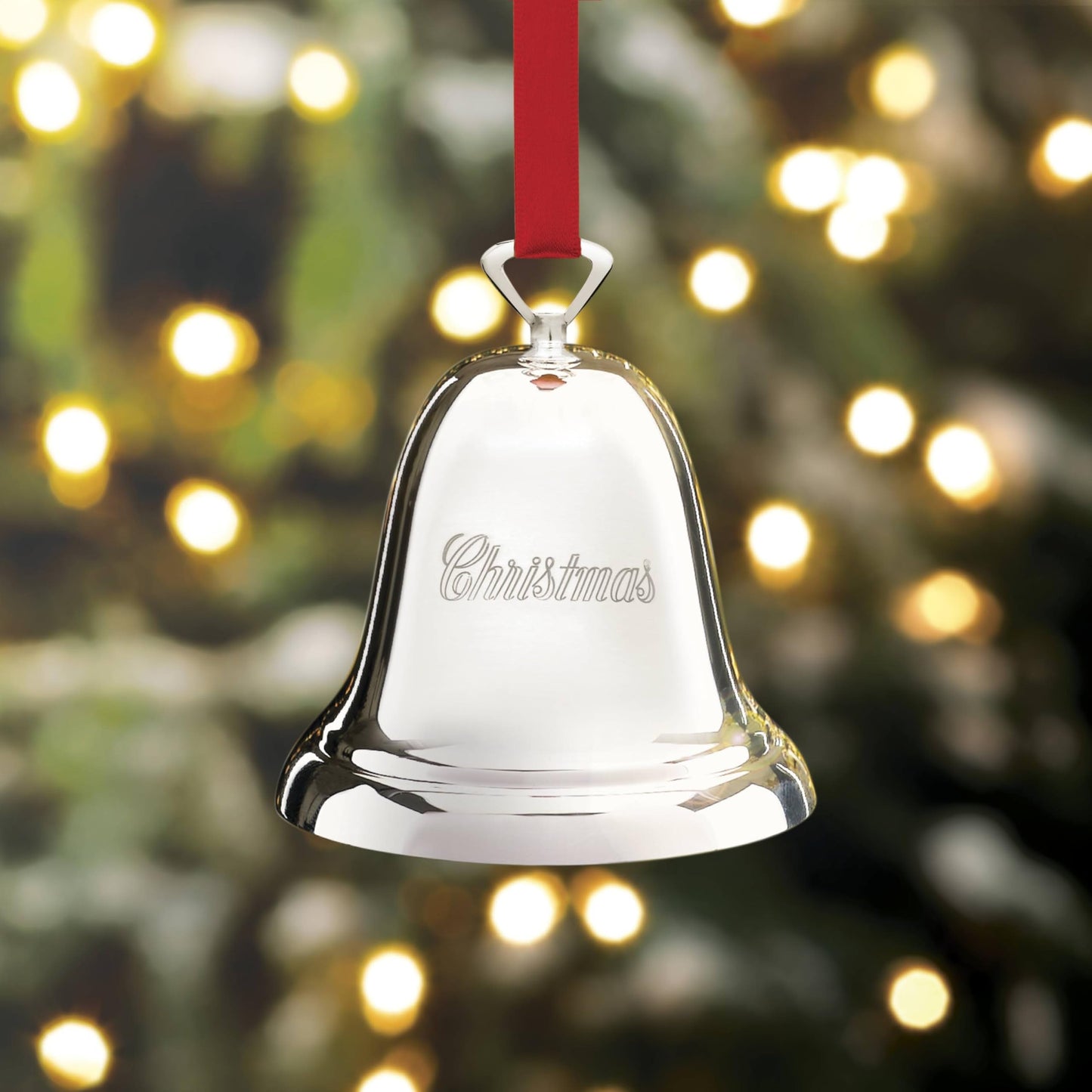 Reed & Barton 329/2 Ringing In The Season Silverplate Bell Ornament, Christmas