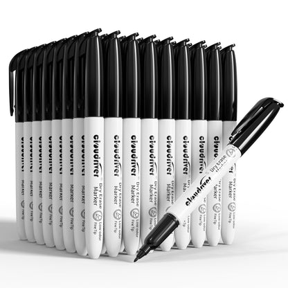 cloudriver Dry Erase Markers Ulta Fine Tip, 72 Pack Black Whiteboard Marker, 0.7mm, Low Odor, For Office And Home