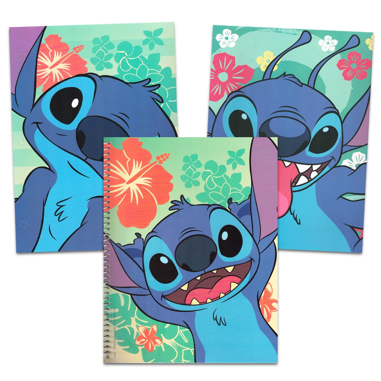 Disney Stitch Backpack for Kids Set - Bundle with 16" Backpack, Folders, Notebook, Water Bottle, Stickers, More | Stitch School Supplies for Boys, Girls