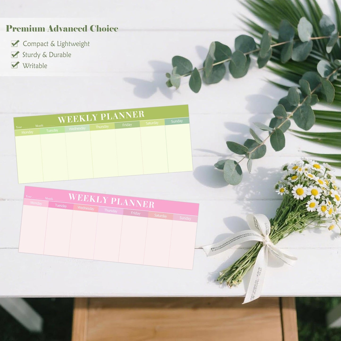 120 Sheets Weekly Planner Notepad Weekly Calendar Pad 3.8x10 Inch-Colorful Weekly to Do List Notepad Desk Schedule for Student Planner