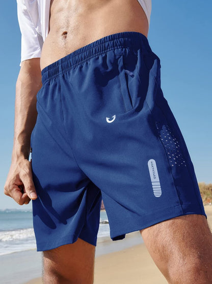 NORTHYARD Men's Athletic Running Shorts Gym Workout 7"/9"/5" Quick Dry Lightweight Sports Basketball Tennis 3 Zipper Pockets RoyalBlue 4XL