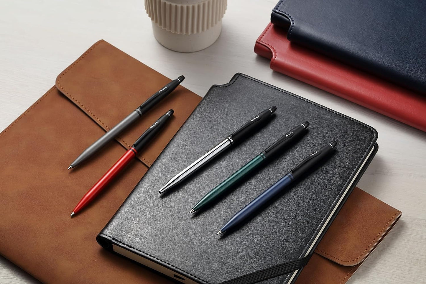 Cross Click Tuxedo Selectip Ballpoint Pen, Striking Satin Metallic Red with Black Contrasting Appointments, High-End Gift, Smooth Writing, Luxury Corporate Gift Box
