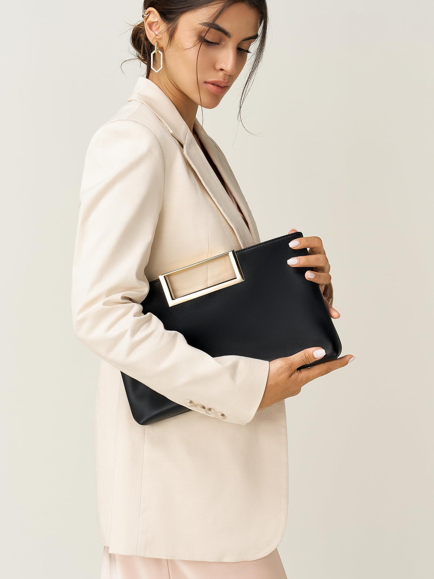 SWEETV Clutch Purses for Women Evening/Formal, Fashion PU Leather Purse for Prom, Cocktail, and Wedding,Nina