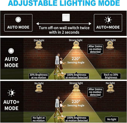 LONEDRUID Motion Sensor LED Outdoor Barn Light Fixtures Dusk to Dawn Exterior Porch Lantern Gold Outside Wall Sconce Lighting Rustic Farmhouse Wall Mount Lamp for House Garage Patio Entryway