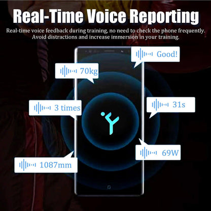 richigblosmum 50H Cordless VBT Tracker with App & Voice Feedback, Gym Linear Encoder for Real-Time Speed & Power, Full Kit for Squats, Lifts & Sled Drags