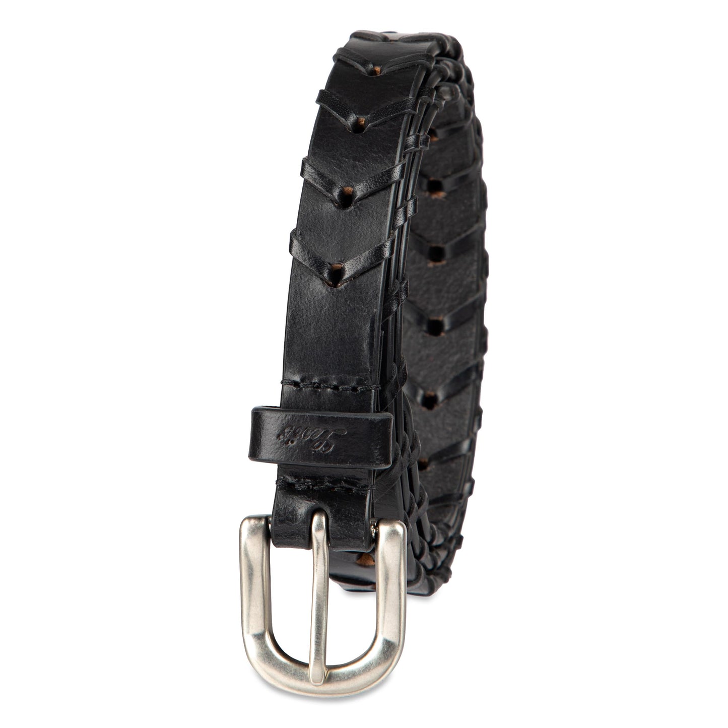 Levi's Women's Fully Adjustable Skinny Leather Braid Belt, Black, Small