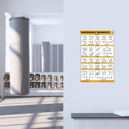 Palace Learning 3 Pack - Suspension Workout Posters - Volume 1 & 2 + Dumbbell Exercises Poster Set - Set of 3 Workout Charts (LAMINATED, 18" x 24")