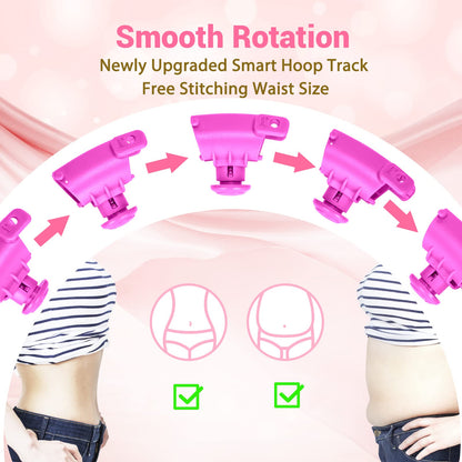 OurStarry 34 Knots Weighted Workout Hoop Plus Size, Smart Waist Exercise Ring for Adults Weight Loss (34Knots Purple)