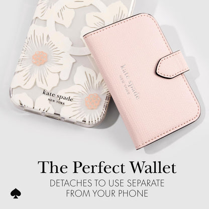 kate spade new york Morgan Magnetic Phone Wallet/Card Holder - Compatible with MagSafe Phones and Cases - Chalk Pink
