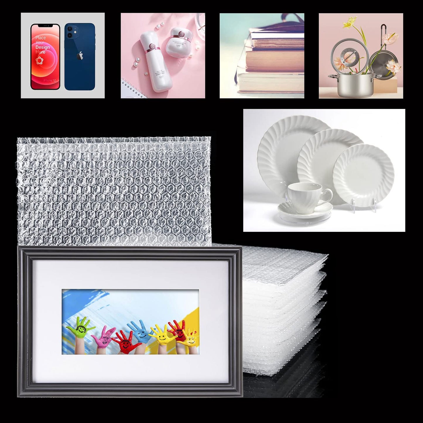 50PCS Clear Bubble Out Bag 12" x 16", Large Bubble Pouches Bags, Double Wall Shockproof Bubble Pouch Wrap Bag, Cushioning Protective Storage Bags for Moving, Shipping, Packing and Storage