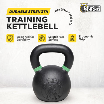 Kettlebell Kings Powder Coated Kettlebell Weights 5-90 LB | Workout Gym Equipment & Strength training sets for Women & Men | Durable Coating for Grip Strength, Rust Prevention