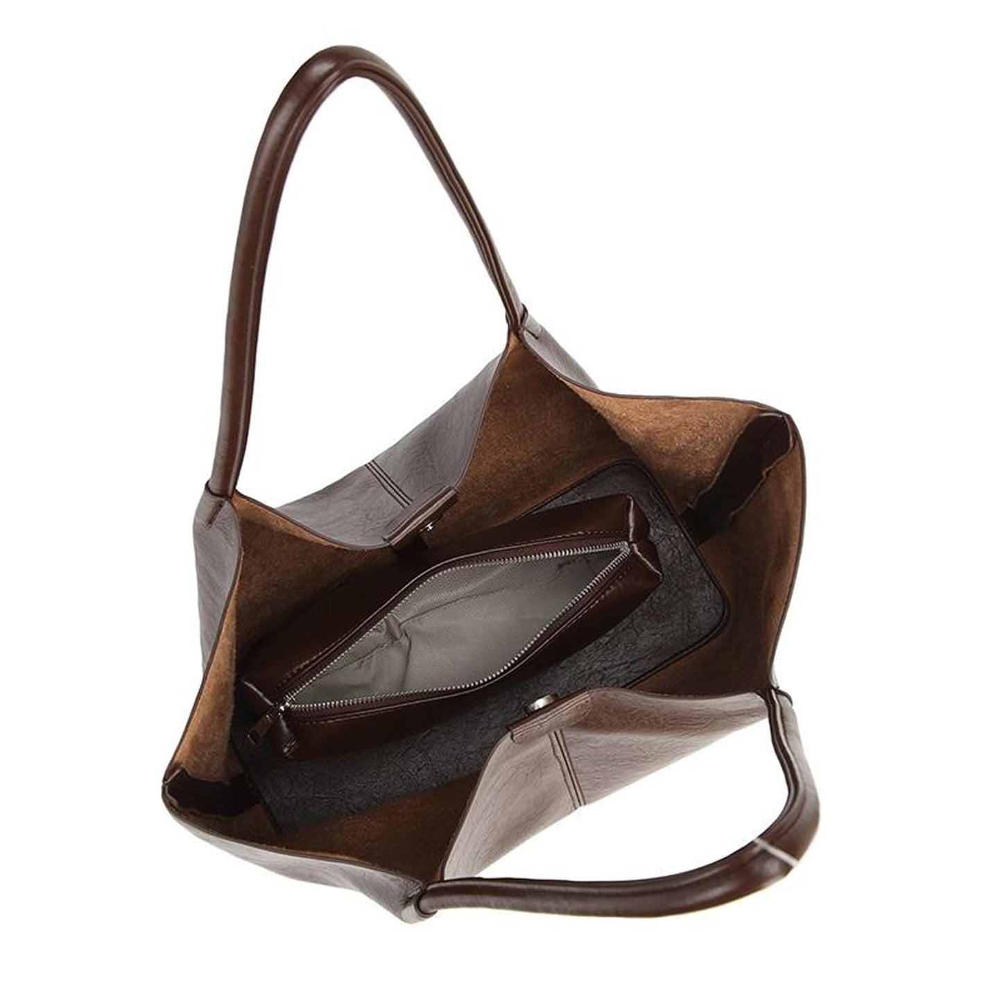 Women's Large Faux Leather Tote Bag, Spacious Work Shopper, Designer Top Handle Shoulder Bag for Travel College Daily Use (Coffee)