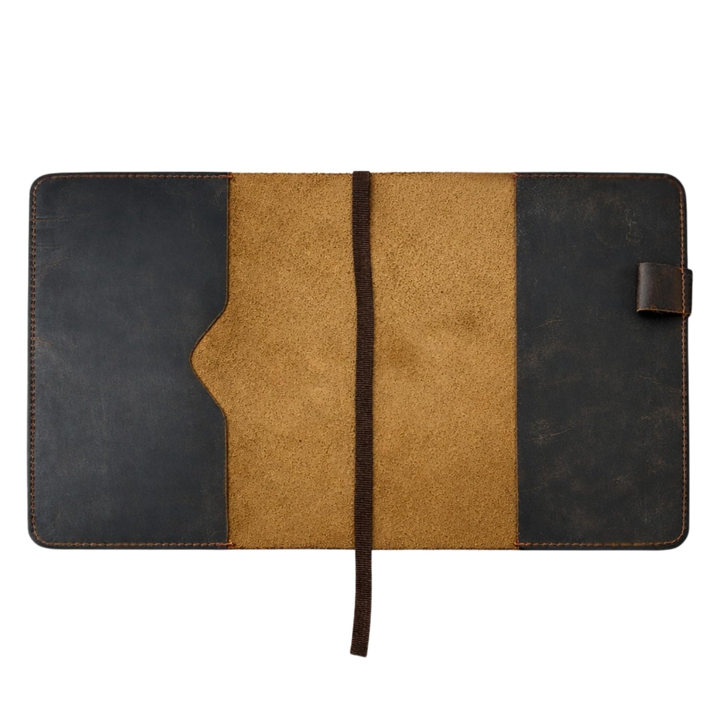 CestAntiQ XL Leather Journal Cover for Sketchbook (7.5 x 9.75 in), Compatible for Composition Notebook, Handmade Refillable Notebook Sleeve for B5, ... Journal Cover with Pen Loop – Rustic Brown
