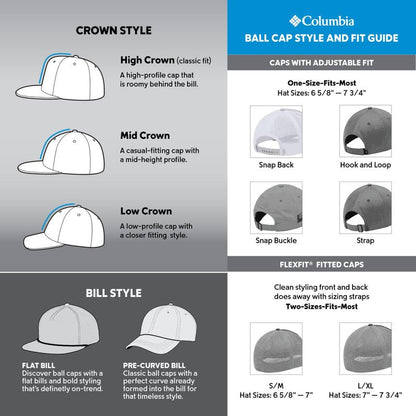 Columbia PFG Flag Mesh Ball Cap-High Crown, Black/Black/Texas Fish, Large/X-Large