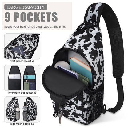 Crossbody Bags for Women Men Trendy Sling Bag Bakpack Casual Chest Bag with Convertible Shoulder Strap