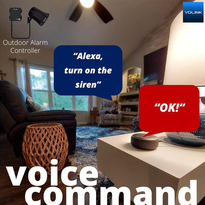 YoLink Outdoor Security Siren & Smart Alarm Controller Kit - Loud 110 dB, Wireless, Battery-Powered, 1/4 Mile Range, Android-iOS App, Alexa, Google, IFTTT, Home Assistant, Hub Required!