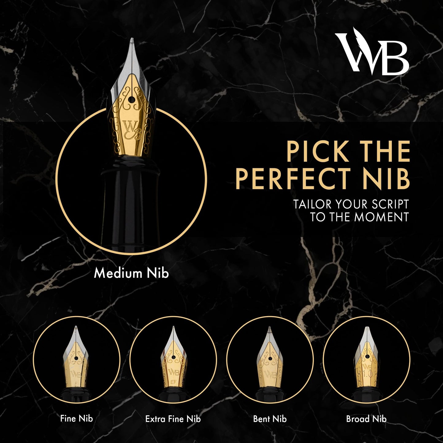 Wordsworth & Black Fountain Pen Set, Medium Nib, Includes 24 Ink Cartridges and Ink Refill Converter, Gift Case, Journaling, Calligraphy, Smooth Writing Pens [Black Chrome], Perfect for Men and Women