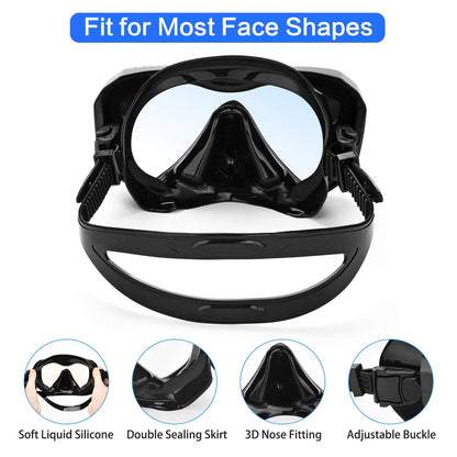 LUXPARD Snorkel Set, Anti-Fog Panoramic View Snorkel Mask and Anti-Leak Dry Snorkel Tube, Snorkeling Gear for Adults, Snorkel Kit Bag Included