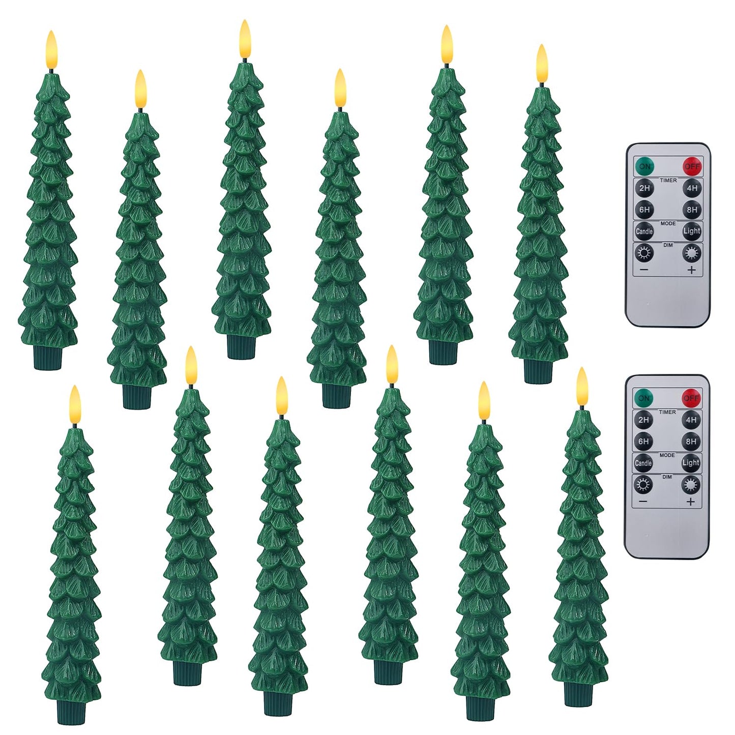 XingsLight LED Flameless Taper Candles with Remote & Timer – 12 Pack Battery Operated Christmas Window Candles, Warm White Flickering Light, Safe Realistic Flame for Holiday Table & Home Décor