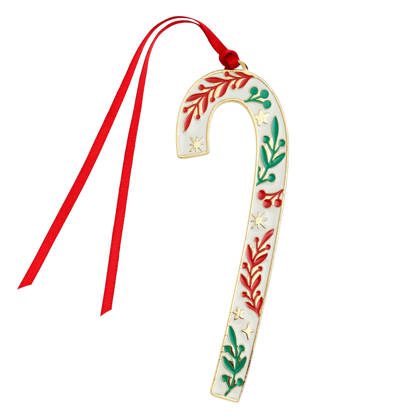 Wallace 2026 Gold-Plated Enamel Candy Cane Ornament 46th Edition - 24k Gold Finish, Holiday Collectible Keepsake with Gift Box, 4.5 Inches