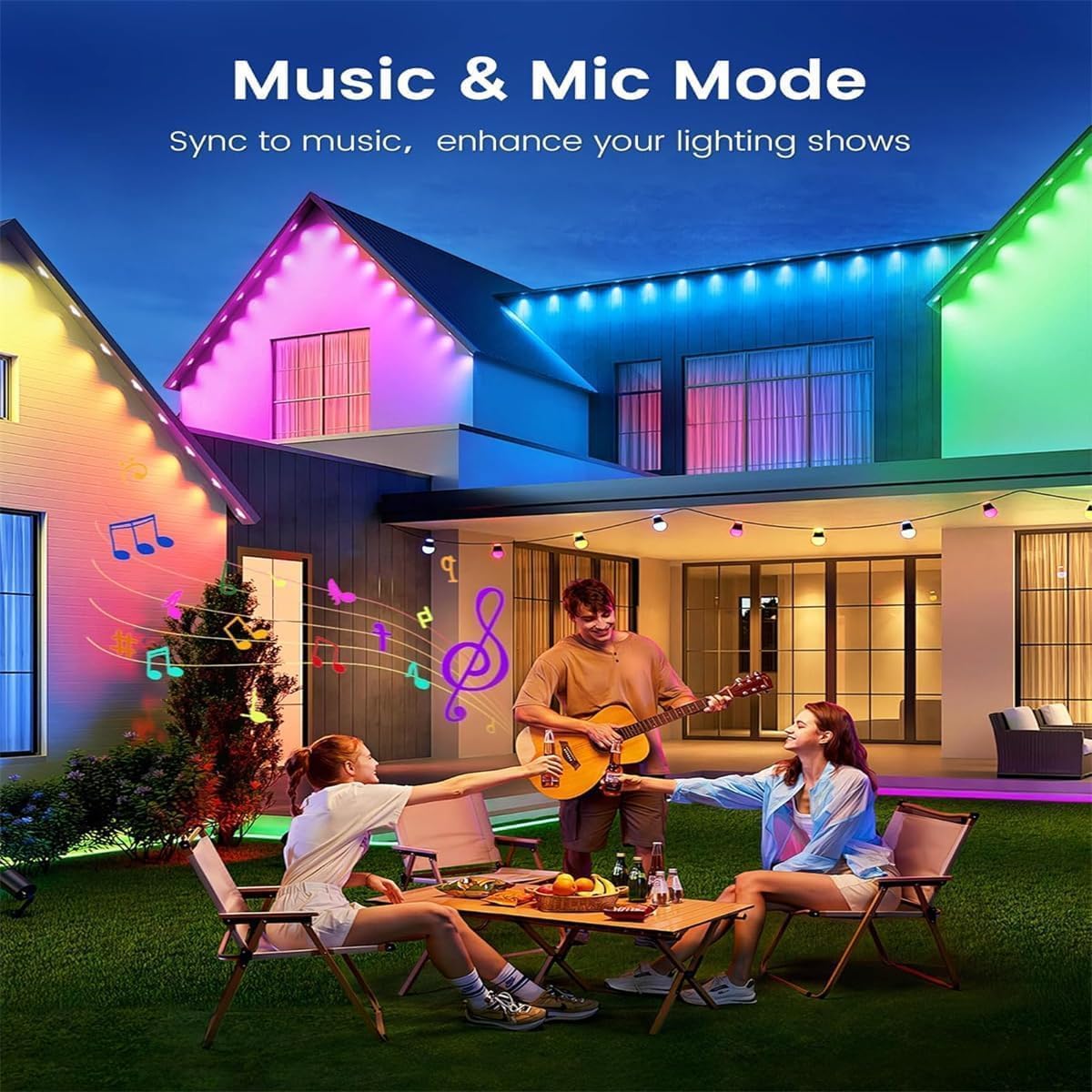 Sxlofty 300FT Permanent Outdoor RGB Lights,IP67 Waterproof Smart LED Eaves Lights with App/Remote Control,for Christmas and All Holiday Decor,Daily and Accent Lighting,House Roof and Garden Lighting