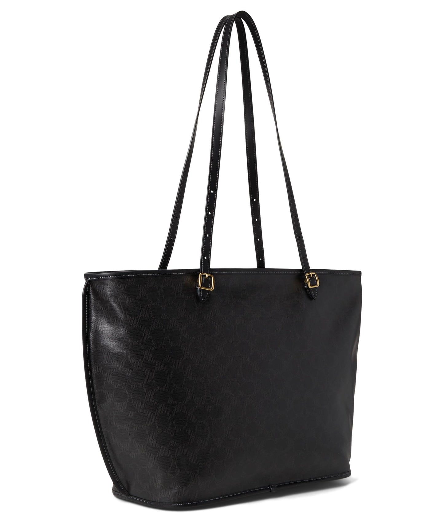 Coach Women's Taxi Tote Bag In Signature Canvas Black Black One Size