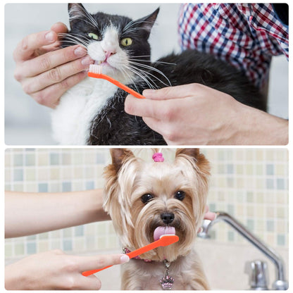 EASYA Double Headed Pet Dog Toothbrush for Small Dogs/Soft Bristles Puppy Long Handle Tooth Brush Dogs Teeth Cleaning/Bulk Toothbrushes (MIXED10)
