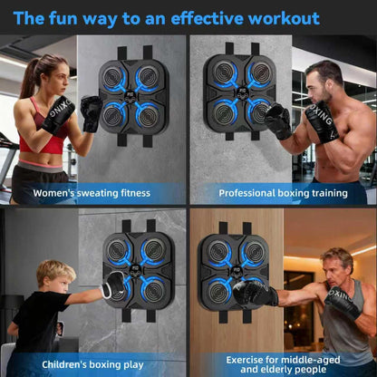 SoftGym Music Boxing Machine,Interactive Punching Trainer with LED Lights,Music Boxing Machine Sport for Kids and Adults,Cardio Workout Equipment Target for Home,Office,Gym