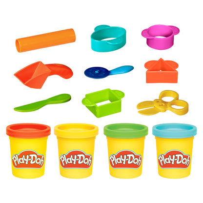 Play-Doh - Starter Set Inc 4 Tubs of Dough and 6 Accessories - Sensory and Educational Craft Toys for Kids, Boys, Girls - Ages 3+