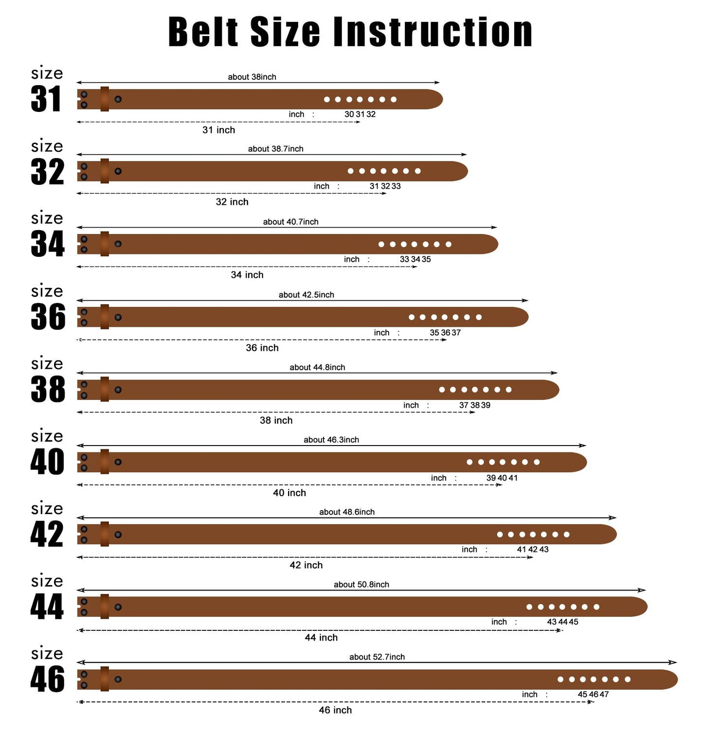 NPET Mens Leather Belt Full Grain Vintage Distressed Style Snap on Strap 1 1/2" Wide Coffee 36"-38"