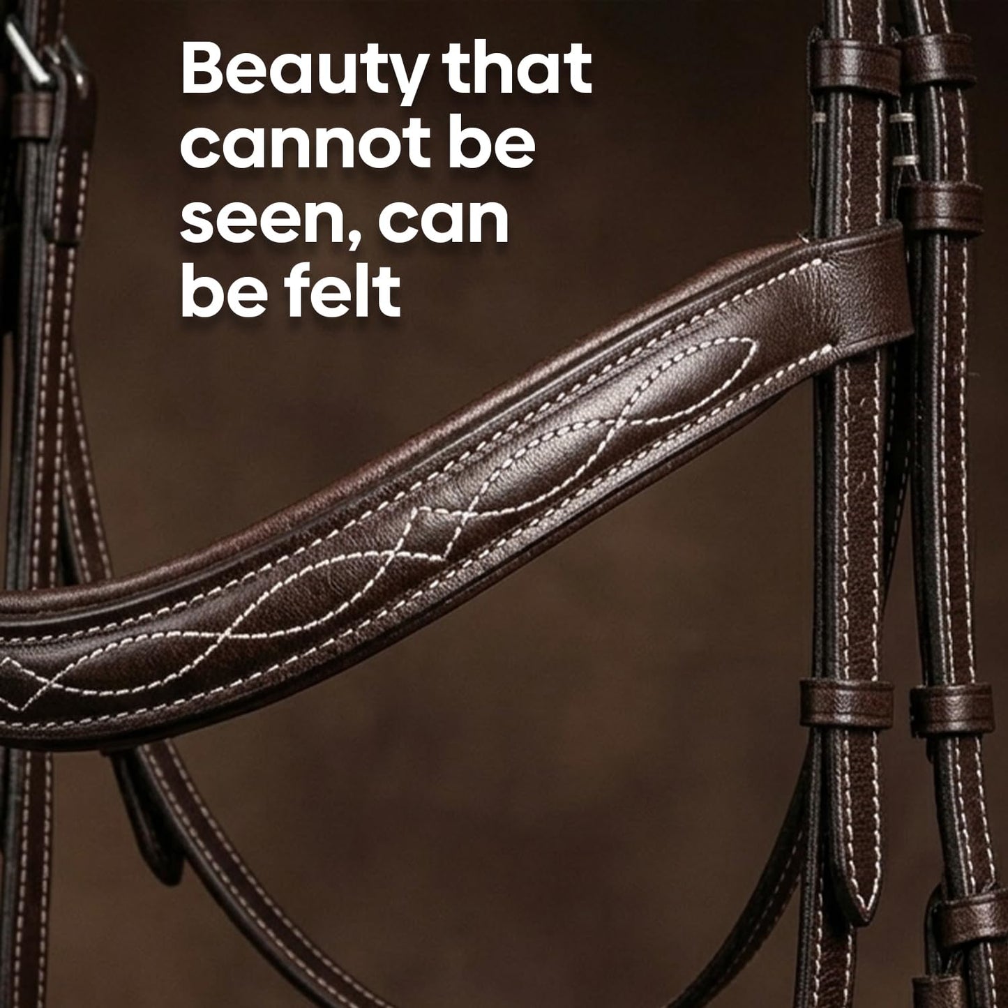 Equine Care English Horse Bridle with Reins – Fancy-Stitched, Padded Comfort Crown & Noseband, Vegetable-Tanned Leather, Stainless Steel Fittings, Full Size Hunter Jumper Tack