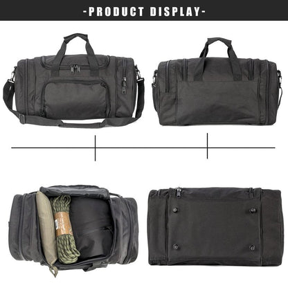 Miramrax Gym Bag Duffle Bags for Men Women with Shoes Compartment Sport Weekend Travel Overnight Carry On Bag for Tactical Military Travel Work Out Bags (Black)
