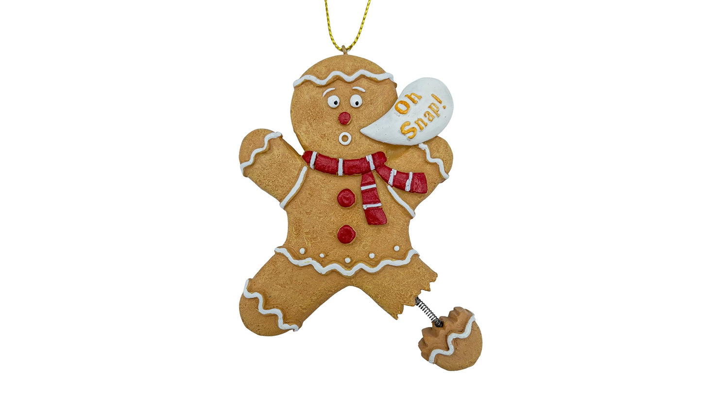 Gingerbread Man Cookie Oh Snap! Broken Leg Funny Christmas Tree Ornament