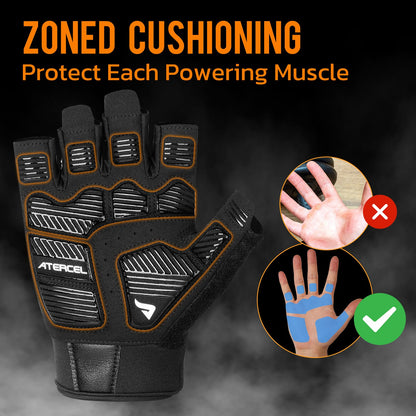 ATERCEL Gym Workout Gloves for Men and Women, Weight Lifting Gloves with Excellent Grip, Lightweight Fitness Gloves for Training, Cycling, Pull Ups, Exercise, Climbing, Rowing and Weightlifting