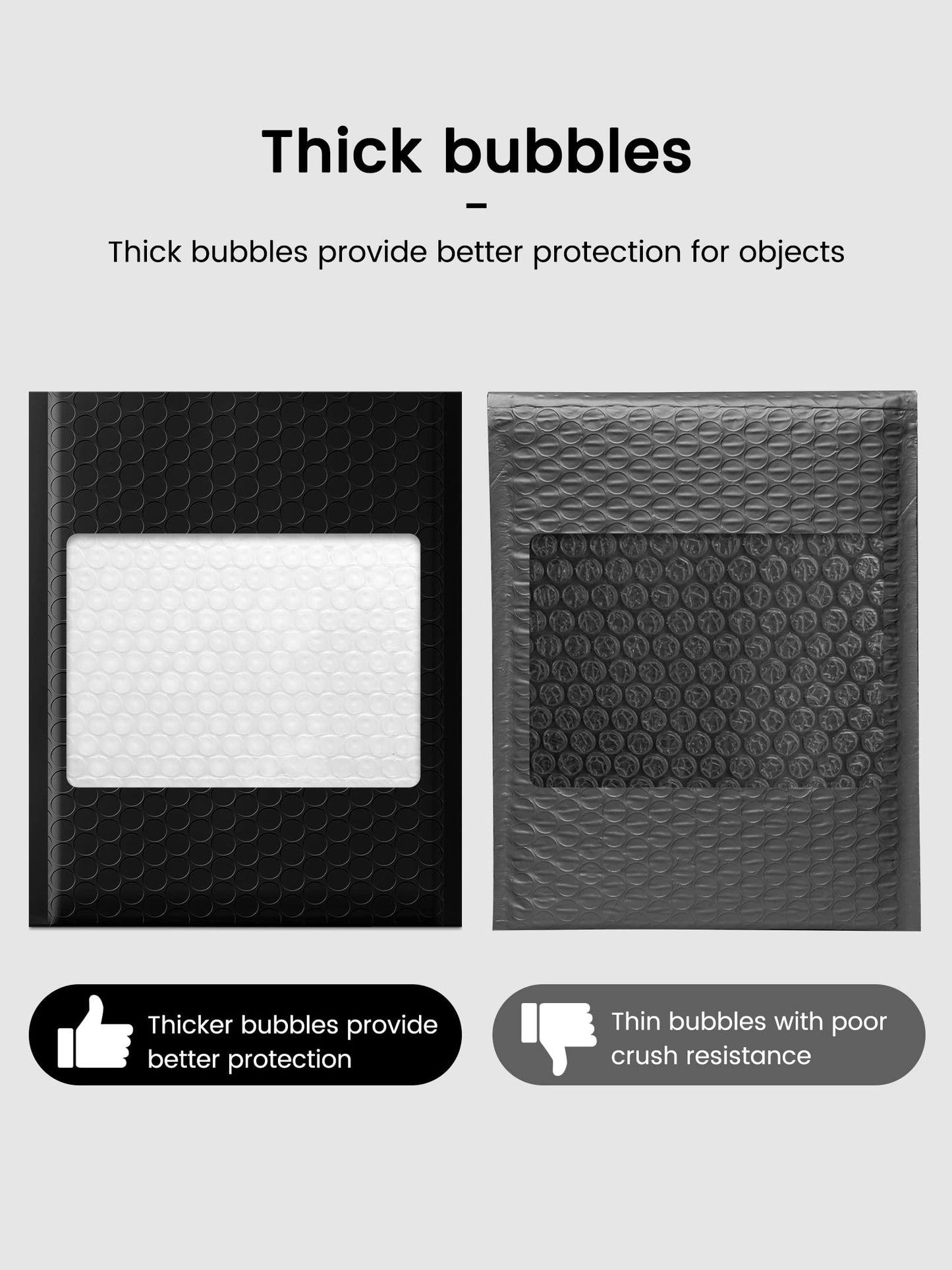 GSSUSA 100 Pack Bubble Mailers 6x10 Inches Bubble Mailer Usable Size 6x9" Envelopes Small Packaging Mailing Envelope Bags Shipping Bag Bulk Pack Self Seal Package Mail Packing Business Supplies, Black
