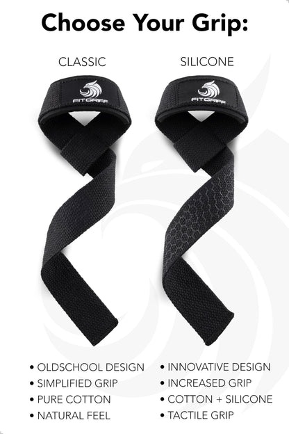 Fitgriff® Lifting Wrist Straps for Weightlifting, Gym, Deadlift, Workout (Made of Premium Cotton & Padded) - Men & Women (Standard, Blush Pink (Silicone-Grip))