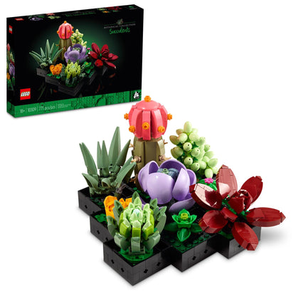 LEGO Botanicals Succulents - Artificial Indoor Plant Building Set for Home, Kitchen, Desk Decor Adults Ages 18+ - Gift for Birthdays - 10309