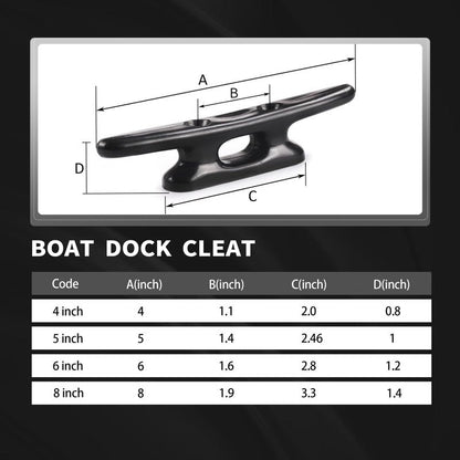 Laorde Nylon Boat Cleats Black, 4"/5"/6"/8", Marine Grade Dock Cleats for Rope, Kayak, Mooring, Canoe, Maritime Decor, Tie Down (4 inch 7 Pack)