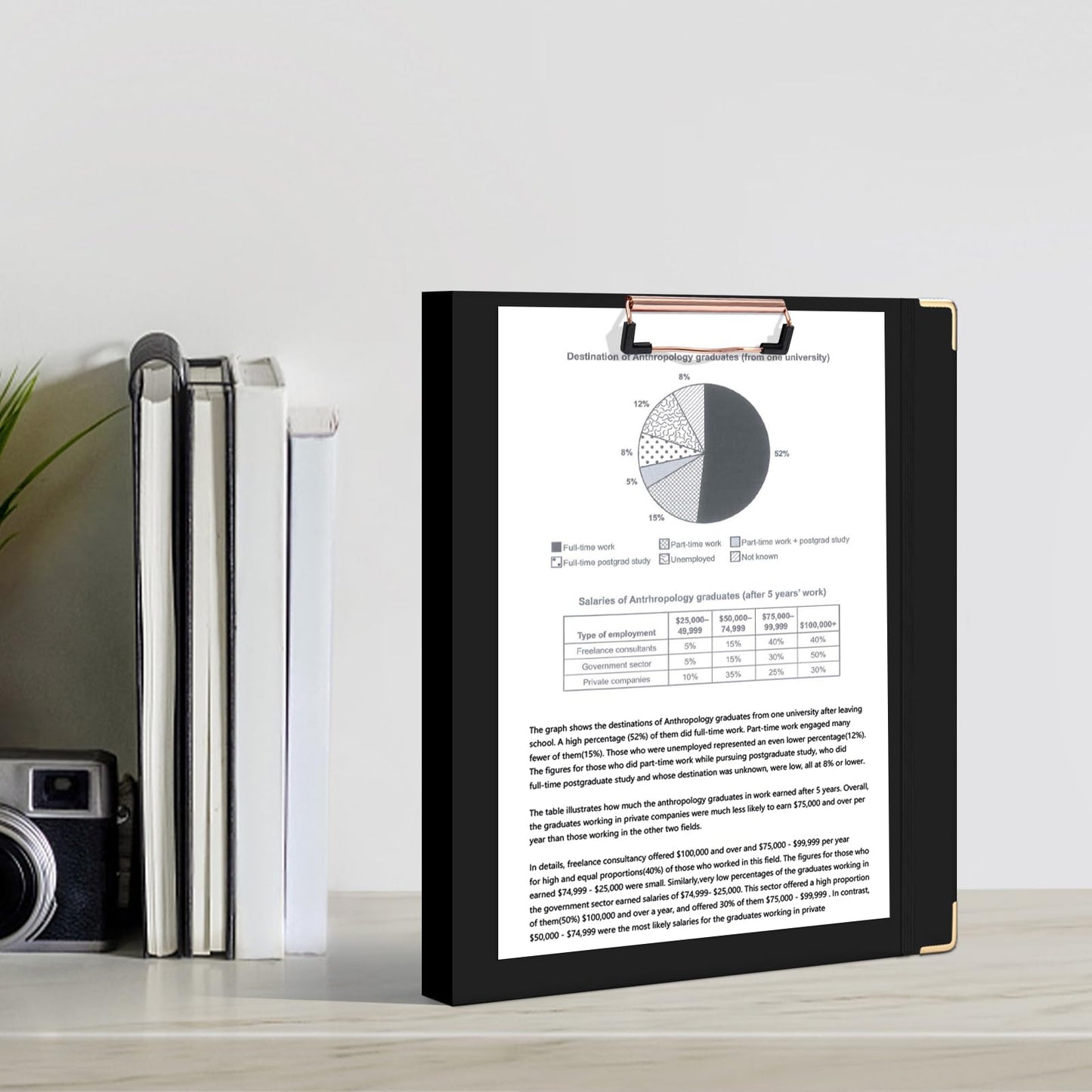 Ospelelf 3 Ring Binder, 1/2 Inch, Cute Letter Size (11" x 8.5") with 5 Tab Dividers, File Folder Labels and Low Profile Clipboards, Black for School and Office